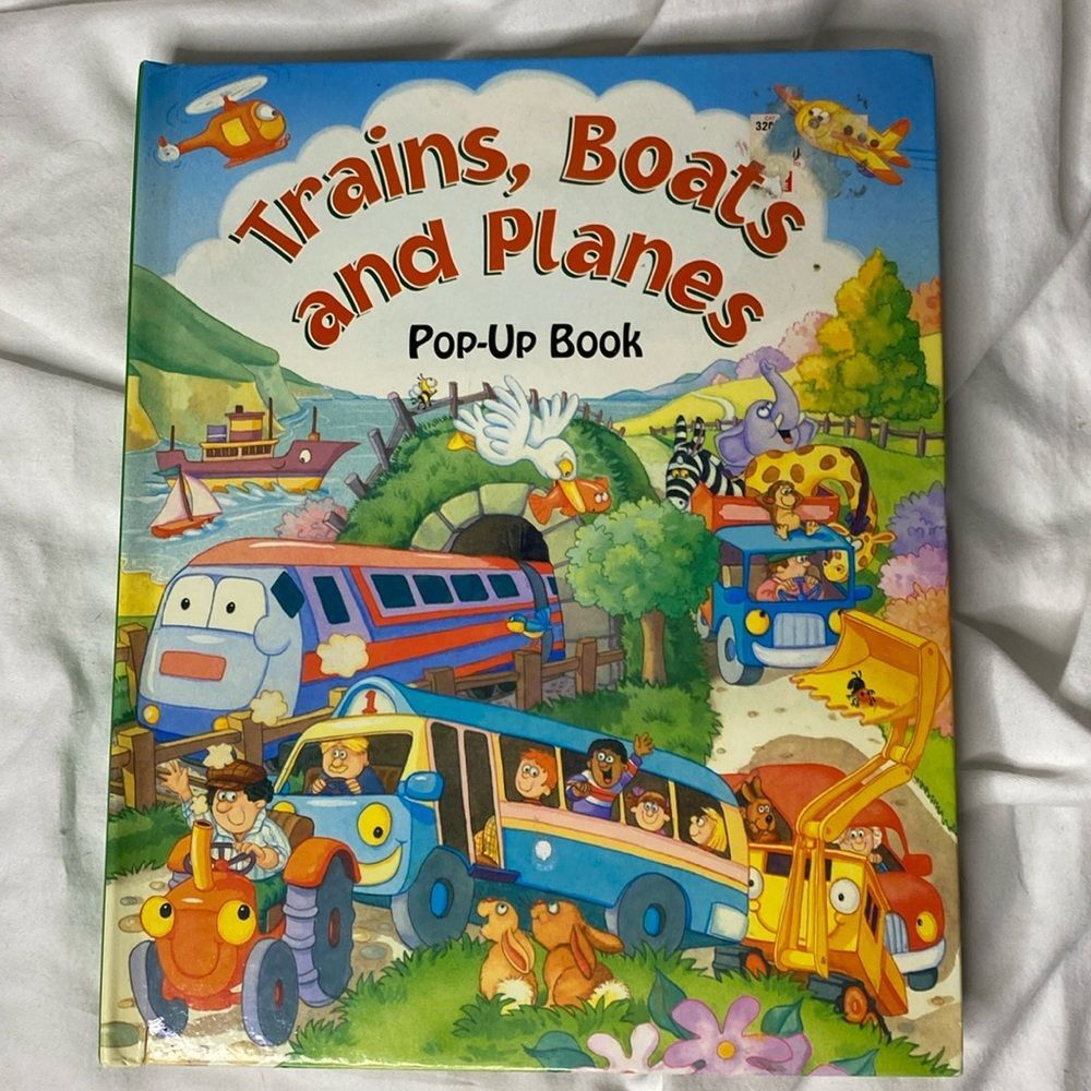 Trains Boats and Planes Interactive Pop-Up Children's Book Educational Transport